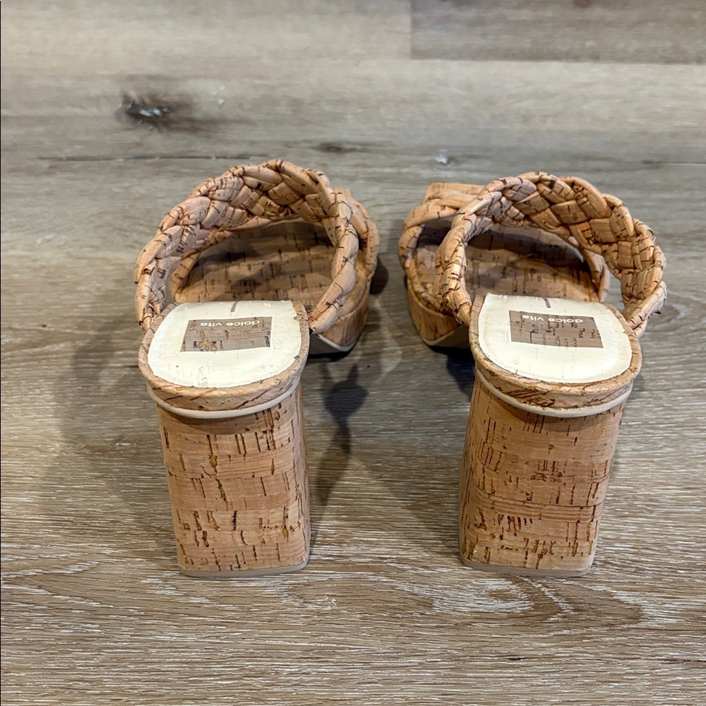 ❌SOLD❌EUC [Dolce Vita] Ashby Cork Braided Slip-On Heel Sandals Women’s 7.5 - Picture 8 of 10